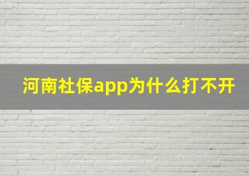 河南社保app为什么打不开