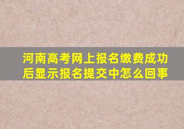 河南高考网上报名缴费成功后显示报名提交中怎么回事