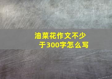 油菜花作文不少于300字怎么写