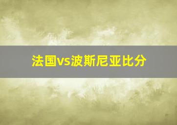 法国vs波斯尼亚比分