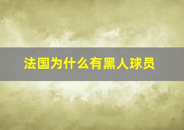 法国为什么有黑人球员