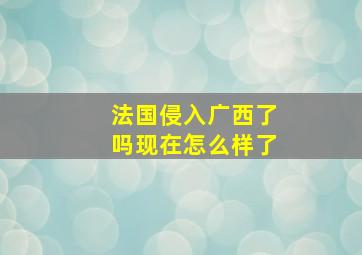 法国侵入广西了吗现在怎么样了