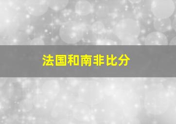 法国和南非比分