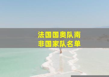 法国国奥队南非国家队名单