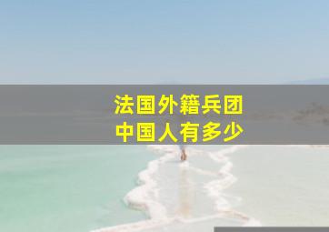 法国外籍兵团中国人有多少