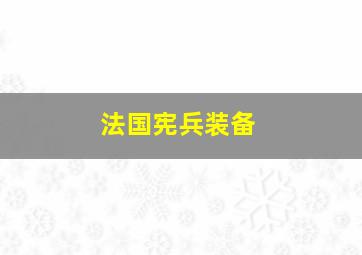 法国宪兵装备