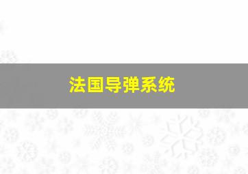 法国导弹系统