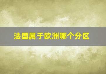 法国属于欧洲哪个分区