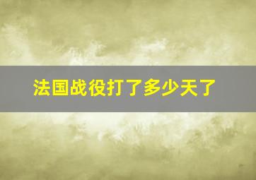 法国战役打了多少天了