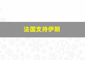 法国支持伊朗