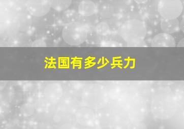 法国有多少兵力