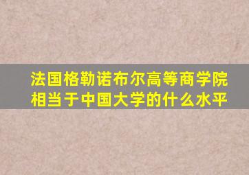 法国格勒诺布尔高等商学院相当于中国大学的什么水平