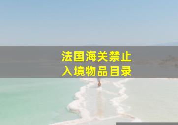 法国海关禁止入境物品目录