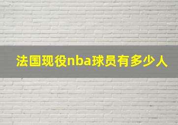 法国现役nba球员有多少人