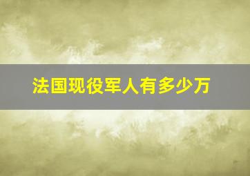 法国现役军人有多少万