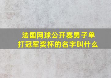 法国网球公开赛男子单打冠军奖杯的名字叫什么