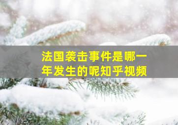 法国袭击事件是哪一年发生的呢知乎视频