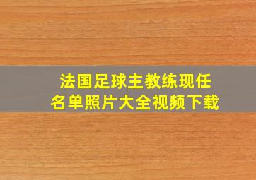 法国足球主教练现任名单照片大全视频下载