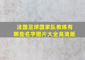 法国足球国家队教练有哪些名字图片大全高清版