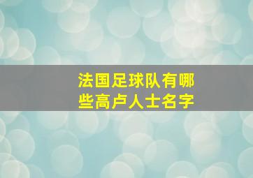 法国足球队有哪些高卢人士名字