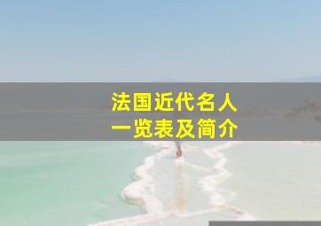 法国近代名人一览表及简介