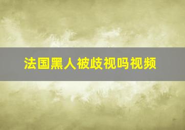 法国黑人被歧视吗视频