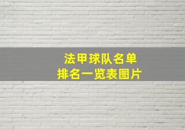 法甲球队名单排名一览表图片