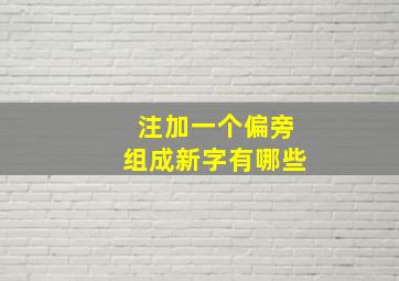 注加一个偏旁组成新字有哪些