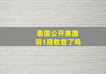 泰国公开赛国羽1冠收官了吗