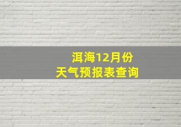 洱海12月份天气预报表查询