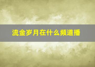 流金岁月在什么频道播