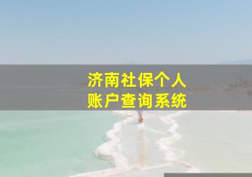 济南社保个人账户查询系统