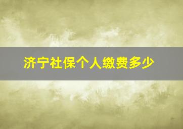 济宁社保个人缴费多少