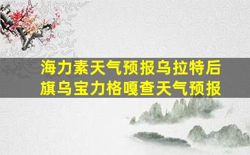 海力素天气预报乌拉特后旗乌宝力格嘎查天气预报