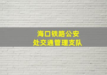 海口铁路公安处交通管理支队