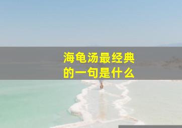 海龟汤最经典的一句是什么