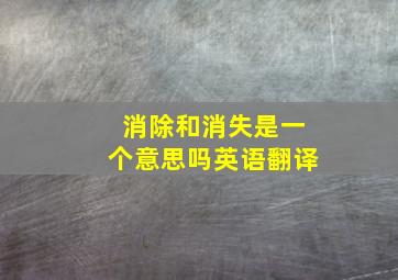 消除和消失是一个意思吗英语翻译