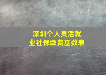 深圳个人灵活就业社保缴费基数表