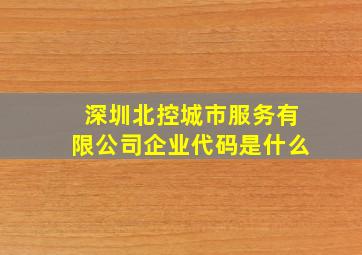 深圳北控城市服务有限公司企业代码是什么