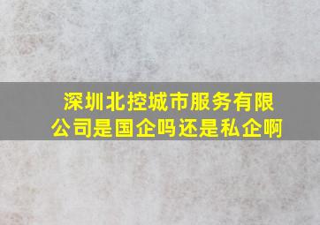 深圳北控城市服务有限公司是国企吗还是私企啊