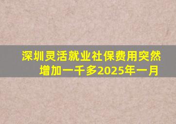 深圳灵活就业社保费用突然增加一千多2025年一月