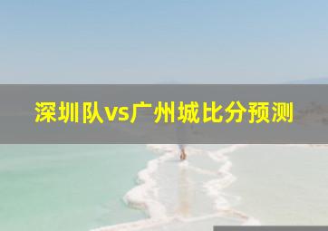 深圳队vs广州城比分预测