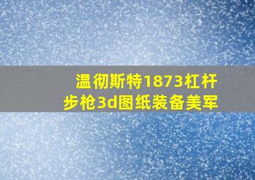 温彻斯特1873杠杆步枪3d图纸装备美军