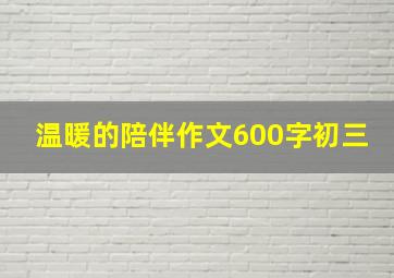 温暖的陪伴作文600字初三