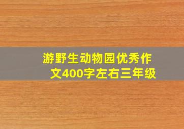 游野生动物园优秀作文400字左右三年级