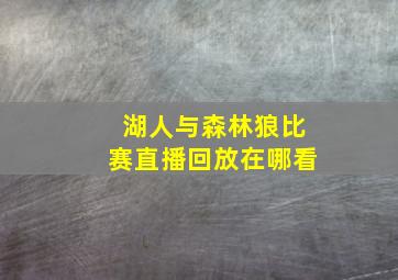 湖人与森林狼比赛直播回放在哪看