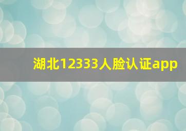 湖北12333人脸认证app