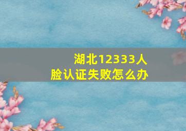 湖北12333人脸认证失败怎么办