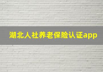 湖北人社养老保险认证app