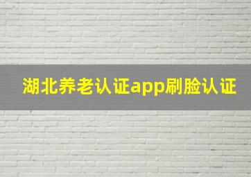 湖北养老认证app刷脸认证